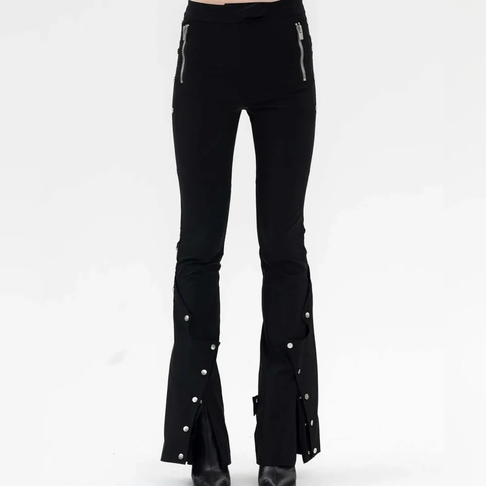 Heliot Emil Moraine Slim Fit Bootcut Trouser Pant Snap Cuff Zipper Details DK 36 - Picture 14 of 14